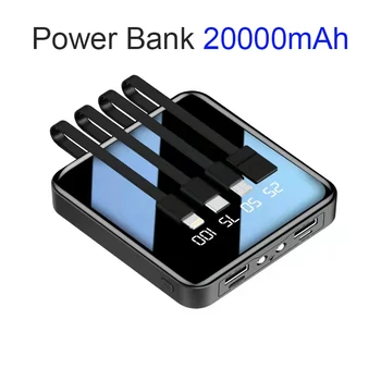 Power Bank 20000mah Портативный Мини-телефон Быстрое Зарядное устройство Внешняя батарея для зарядки телефона