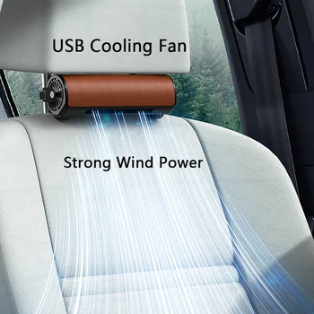 Вентилятор вентиляции автокресла USB-охлаждающий вентилятор Электрический вентилятор циркуляции воздуха с низким уровнем шума с переключателем 3 регулируемых скоростей ветра Грузовик внедорожник