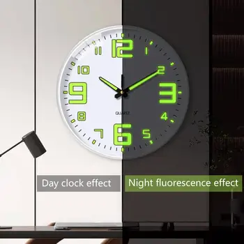 Тайм-менеджмент Эффект флуоресценции 30 см Светящиеся настенные часы Украшение стены офиса Ежедневное использование