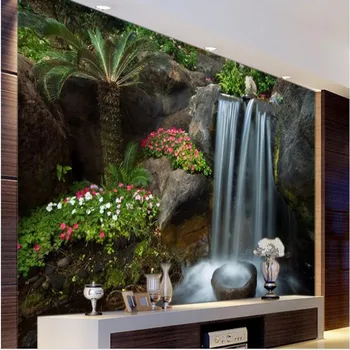 wellyu Изготовленные на заказ крупномасштабные фрески водопад рог изобилия вода здоровье финансовый рокарий садовые обои papel de parede