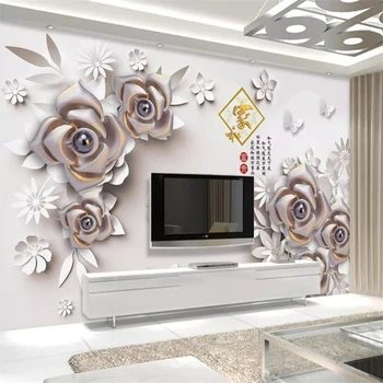 Beibehang Пользовательские обои простой европейский 3d рельефный цветочный фон для дома и ювелирных изделий обои для домашнего декора papel de parede