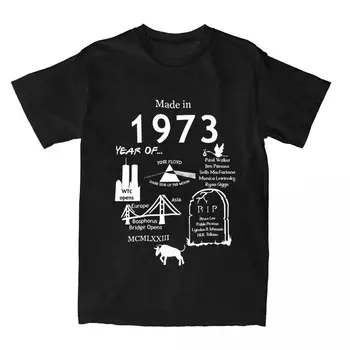 Мужские футболки Made In 1973 Для важных событий, 50-й день рождения, 50 лет, топы из 100% хлопка, винтажные футболки с коротким рукавом, футболка