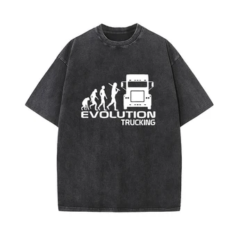 Рубашка для беременных EVOLUTION TRUCKING Truck Ideas, Футболка с круглым вырезом и коротким рукавом с принтом, Топы для беременных, Одежда для мамы, выстиранные винтажные футболки