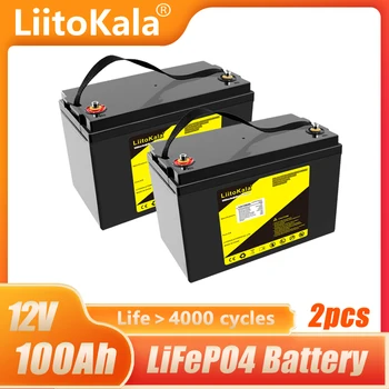 12V 100Ah 120AH LiFePO4 Аккумулятор 12,8 V Литиевые Силовые Батареи 4000 Циклов Для Кемперов RV Гольф-Кар Внедорожный Автономный Солнечный Ветер