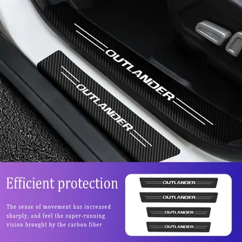 защитные наклейки из углеродного волокна, устойчивые к царапинам на пороге автомобиля, 4 шт. для автомобильных наклеек Mitsubishi Outlander Yige