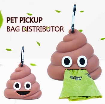 Силиконовый диспенсер для домашних мешков для мусора в форме табурета с пряжкой для кошек и собак, Переносной ящик для хранения туалетных сумок для домашних животных