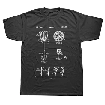Забавная мишень для диск-гольфа, футболки с патентным дизайном, хлопковая уличная одежда с графическим рисунком, подарки на день рождения с коротким рукавом, футболка в летнем стиле