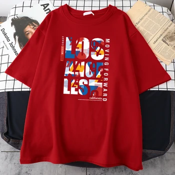 Хлопчатобумажная футболка с надписью Los Angeles West Coast Of California, Футболка Оверсайз, Универсальная Свободная Футболка Harajuku, Мужская Одежда Для хипстеров
