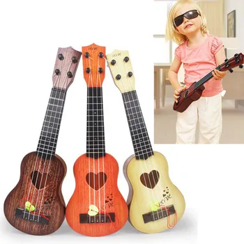 Мини-гавайская гитара Классическая с простыми струнами для начинающих Игрушечный гитарный инструмент Обучающий Концертный мюзикл на Рождество Подарки для детей Игрушки