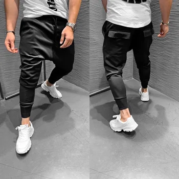 Мужская одежда 2023, мужские спортивные штаны для бега в европейском и американском стиле с несколькими карманами, тонкие эластичные спортивные брюки для бега