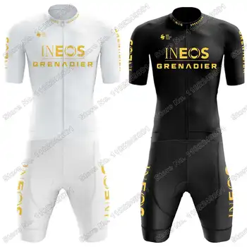 Команда INEOS GRENADIERS 2023 Велосипедная Одежда Золотая Велосипедная Майка Белый Черный Комплект Мужская Дорожная Велосипедная Рубашка Костюм Велосипедный Нагрудник Шорты