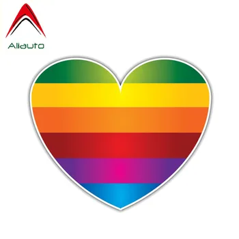 Aliauto Креативная Автомобильная Наклейка Rainbow Lesbian Gay Pride Love ПВХ Наклейка на Царапины для Мотоциклов Peugeot 208 Kia, 13см * 10см