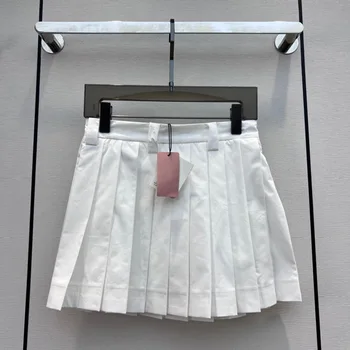 2023 Плиссированная Юбка College Sweet Girl, Однотонная Прессованная Плиссированная Короткая юбка трапециевидной формы, Летняя Высококачественная Женская Одежда Y2k