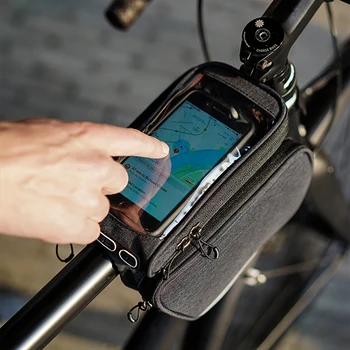 Непромокаемая велосипедная сумка для телефона с верхней трубкой на передней раме велосипеда, велосипедная сумка с 5,7-дюймовым сенсорным экраном, чехол для мобильного телефона, держатель для крепления