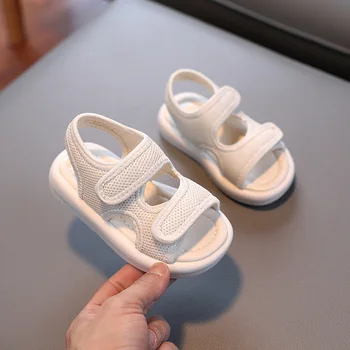 Лето 2023 года, удобные детские сандалии для мальчиков и девочек, пляжная обувь для девочек 3 лет, стильные детские сандалии-ходунки