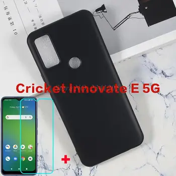 Закаленное стекло 2в1 для крикета Innovate E 5G, защитное стекло для телефона, чехол для крикета Innovate E 5G, мягкий черный силиконовый чехол из ТПУ