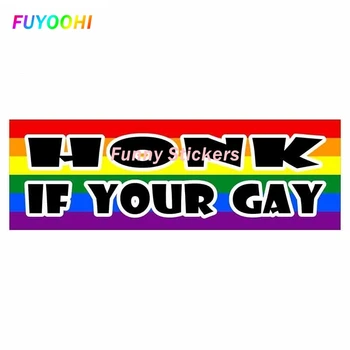 Сигнальте, Если Ваш Гей, ЛГБТ, Лесбиянка Знак Разнообразия Автомобильные Наклейки Виниловые Забавные Наклейки JDM Бампер Багажник Грузовика Графика DIY, 13см * 4см