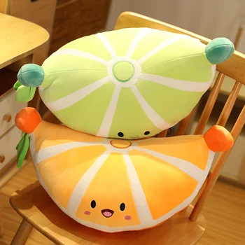 Имитация фруктовой Оранжевой подушки, креативная Оранжевая плюшевая игрушка, диванная подушка, подарок ребенку на день рождения