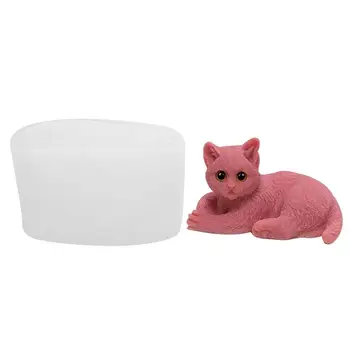 Форма для свечи в форме кошки, Милый Котенок, Новинка, Силиконовые формы для изготовления свечей, инструменты ручной работы, сделай сам, для изготовления мыла, гипса, воскового торта