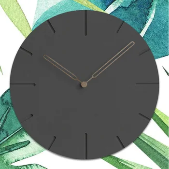 Настенные часы из черного дерева Простые Современные скандинавские Минималистичные Бесшумные Часы Художественные Европейские Лаконичные Деревянные настенные часы Home Decor