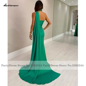 Простое зеленое длинное платье на бретелях, вечерние платья для вечеринок, элегантные платья для матери невесты 2023 Vestido Largo Invitada Boda