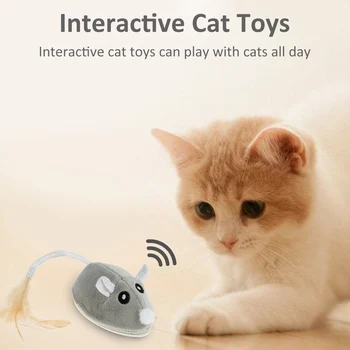Интерактивная игрушка-мышь L Cat Автоматическая Электрическая Игрушка-Дразнилка для мыши Реалистичная Игрушка из перьев Котенка Забавная Случайно Движущаяся Мышь Игрушка для Кошки