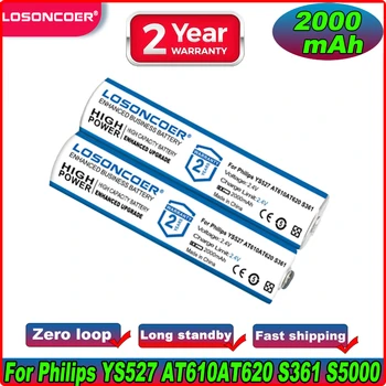 2000 мАч Батарея Для Philips YS527 AT610 AT620 S361 S5000 RQ360 RQ361 YS523 YS524 YS525 YS526 S560 S561 Бритвы