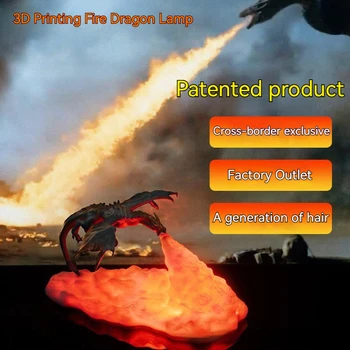 2022 Новейшие 3D Печатные Светодиодные Лампы Dragon С Дыханием, Ночник Для Украшения Дома, Горячая Распродажа, Креативная Настольная Лампа, Лучшие Подарки Для Детей