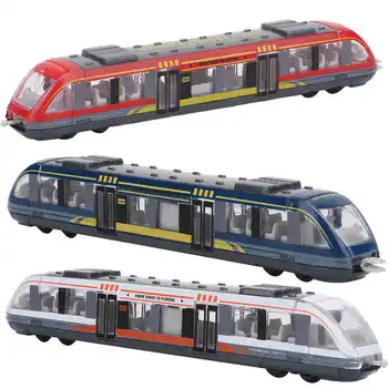 Моделирование Игрушечной модели высокоскоростного железнодорожного поезда из сплава металла, развивающие игрушки для детей, детские игрушки-модели поездов из сплава, подарки