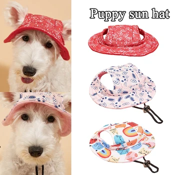 Панама для домашних собак с отверстиями для ушей Солнцезащитный Бейсбол Для больших Средних Маленьких собак Летняя Собачья Солнцезащитная шляпа для походов на открытом воздухе