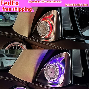 Автомобильный Светодиодный Динамик 3/7/64 Цвета 4D Вращающийся Твитер Для Mercedes Benz W213 W222 W223 W205 GLC Horn Комплект Дооснащения рассеянным светом