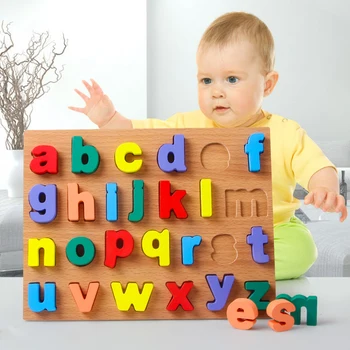 Детские Алфавитные арифметические числа, геометрические фигуры, деревянные головоломки, обучающая игра для дошкольников Монтессори, игрушка для детей