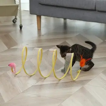 Портативная прочная S-образная трубка для канала для котенка и кошки с подвесным каналом для игрушек для кошек Тонкой работы Товары для домашних животных