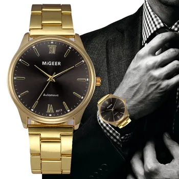 Модные мужские аналоговые кварцевые наручные часы с кристаллами из нержавеющей стали, Изящные миниатюрные автоматические часы для мужчин Erkek Kol Satleri