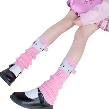 Hello Kitty Милые Длинные Носки для женщин Японская Лолита Куломи Вязаные Носки Jk Stack Японская мода Y2k Kawaii Гетры