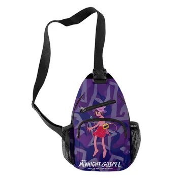 Harajuku The Midinght Gospel Для мальчиков / девочек, Нагрудные сумки с 3D-принтом, Оксфордские водонепроницаемые спортивные дорожные сумки через плечо, забавные сумки через плечо