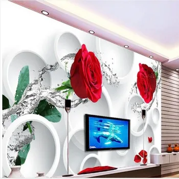 масштабные фрески wellyu на заказ очаровательные соблазнительные цветы розы 3D ТВ фон обои для стен papel de parede
