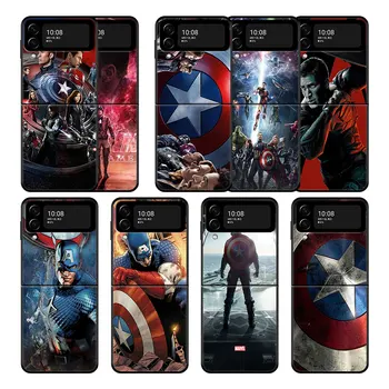 ПК Captain America Marvel для Samsung ZFlip3 Flip Z Flip3 5G ZFlip черный чехол для телефона