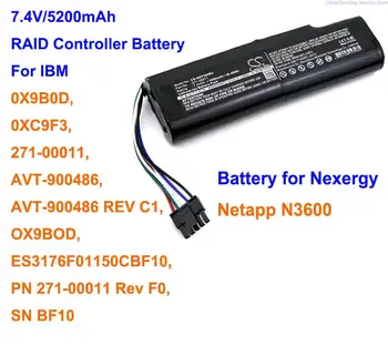 Аккумулятор RAID-контроллера GreenBattery емкостью 5200 мАч для IBM 0X9B0D, 0XC9F3, 271-00011, AVT-900486, OX9BOD, для Nexergy Netapp N3600