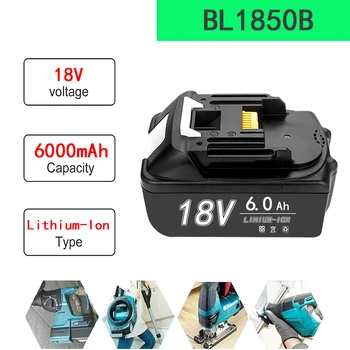 Перезаряжаемый Литий-ионный аккумулятор 18 V 6000mAh для Makita 18v Battery BL1840 BL1850 BL1830 BL1860B LXT 400 18650 аккумуляторная батарея BL1860