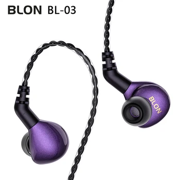 BLON BL-03 Наушники-вкладыши с карбоновой Диафрагмой 10 мм Динамический Драйвер DJ Наушники для Бега с 2-Контактным кабелем Наушники BL-05 BL-03