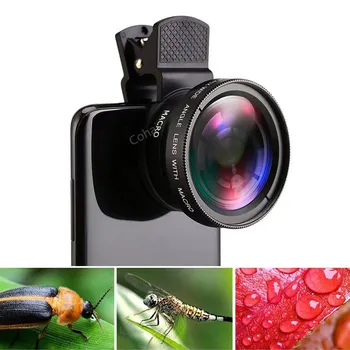 Объектив мобильного Телефона 2 в 1 0.45x Супер Широкоугольный 12.5x Макро HD Объектив Камеры Для iPhone 14 13Pro 12 11 8 XS Huawei Xiaomi Samsung