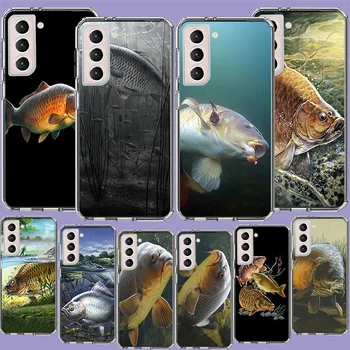 Чехол Для Телефона Carp Fishing Fish Для Samsung Galaxy S23 Ultra S22 + S21 Plus S20 FE S10 Lite S10E S9 S8 S7 Edge Cover