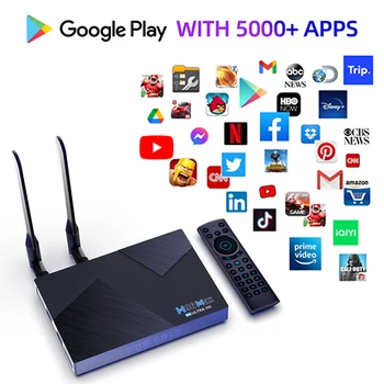 Телевизионная приставка H96 MAX V58, совместимая с Bluetooth, 5.0 Android TV Set Top Box, Бесплатный поиск в Интернете, медиаплеер, ресивер