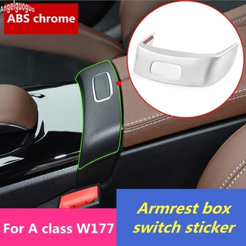 Для Mercedes Benz A class W177 2019-21 ABS хромированный автомобильный центральный подлокотник коробка переключатель наклейка кнопка рамка отделка крышки украшение