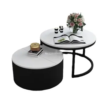 Журнальный столик из сетки для гостиной в скандинавском стиле, выдвижной, простая маленькая квартира, креативные элементы, круглый подвижный приставной столик escritorios