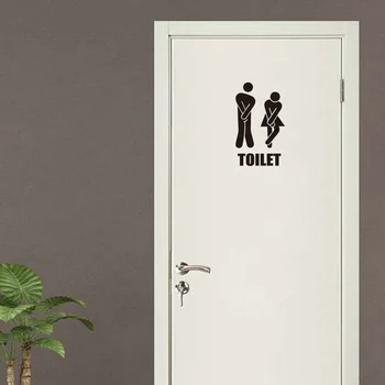 Обои с вывесками туалетов можно удалить, непристойные и забавные наклейки на стены в ванной комнате для мужчин и женщин MUK4127