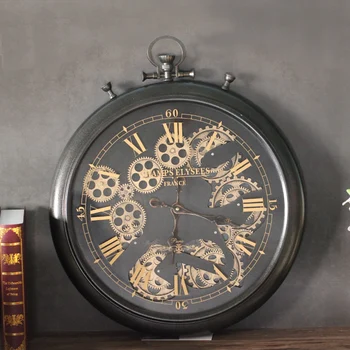 Дизайн Настенные часы в винтажном стиле, скандинавские современные Большие Металлические Креативные настенные часы, кухонные Винтажные предметы для украшения дома Duvar Saati