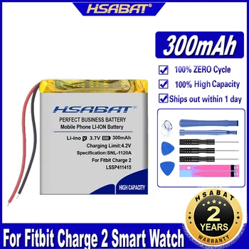 Аккумулятор для часов HSABAT LSSP411415 300 мАч для Fitbit Charge 2 Смарт-часы SmartWatch Batteries