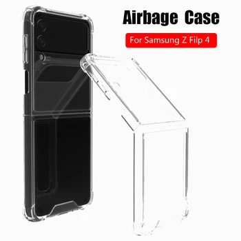 Для Samsung Galaxy Z Flip4 Чехол Прозрачный Акриловый + ТПУ Чехол Sumsung Z Flip 4 ZFlip 3 5G Противоударный Прозрачный Чехол Для Телефона
